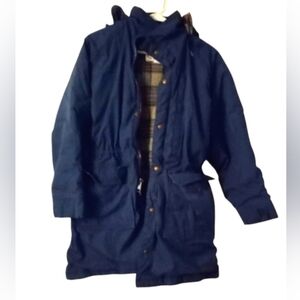 *🏞*Woolrich Vintage Mountain Blue 1980's Heavy Hooded Barn Jacket - Size:L